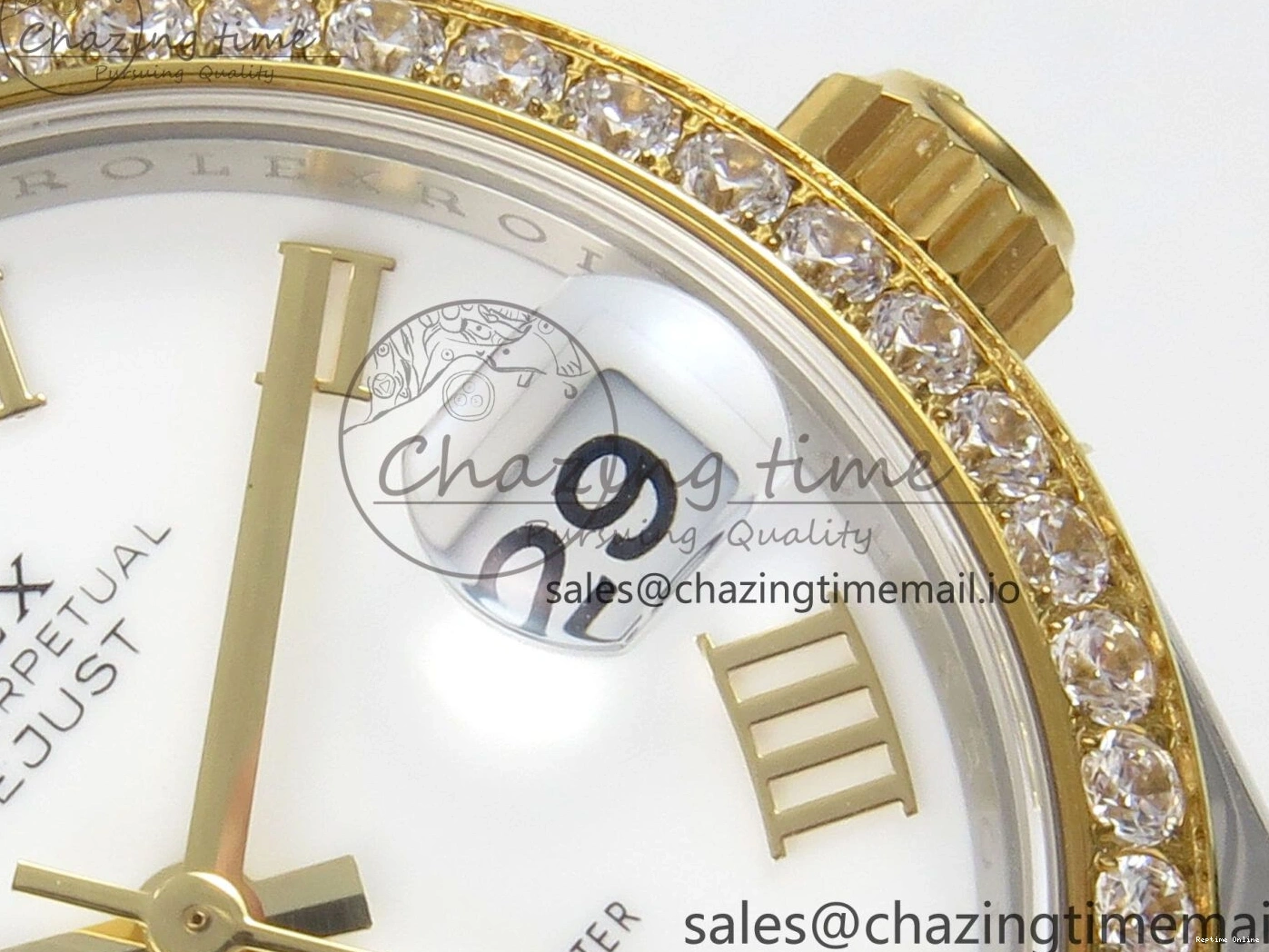 0401 DateJust 31 278383RBR THBF 1:1 Best Edition 904L Steel White Roman Dial Diamonds Bezel on SS YG Oyster Bracelet HZ Cal. Minimalist 44